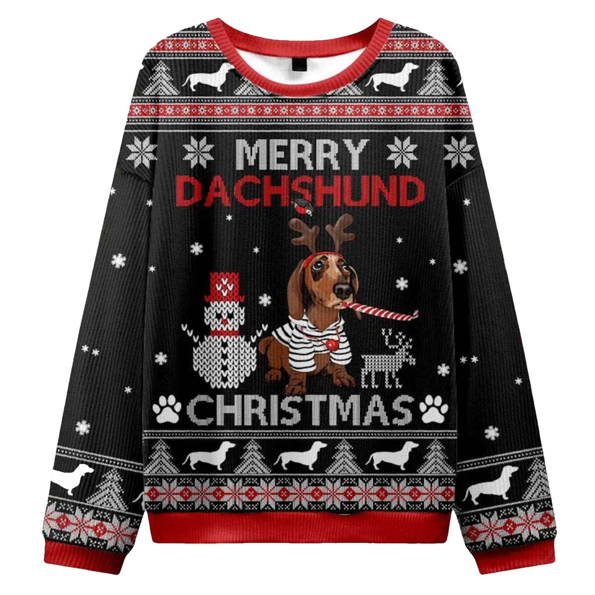 Vintage Merry Dachshund Ugly Christmas Sweater - Moonbestprint