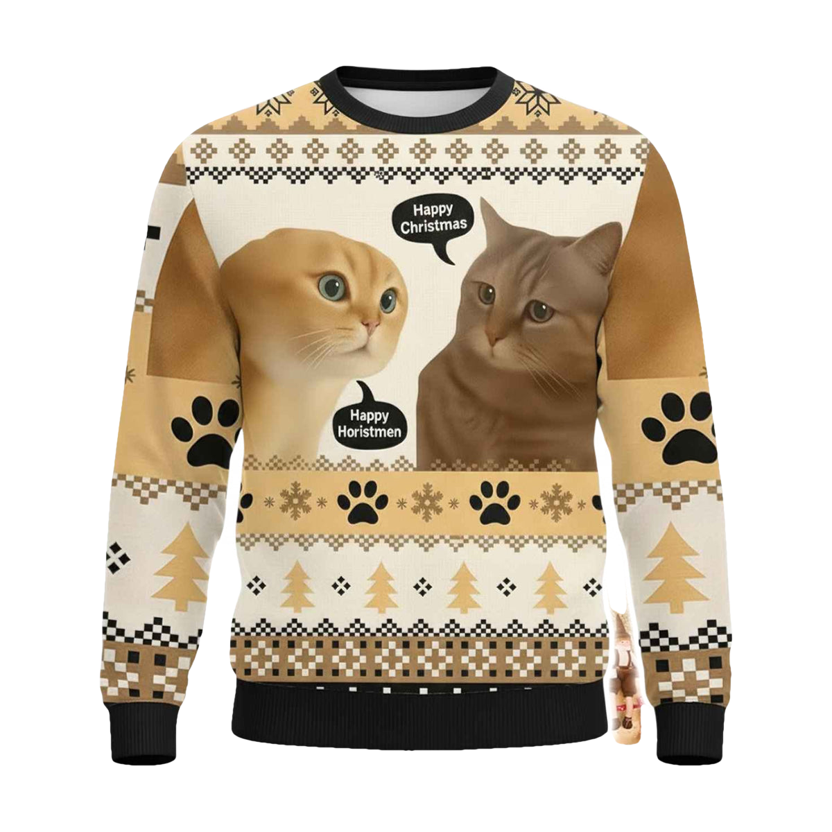 Two Cats Talking Meme Christmas Ugly Sweater - Moonbestprint