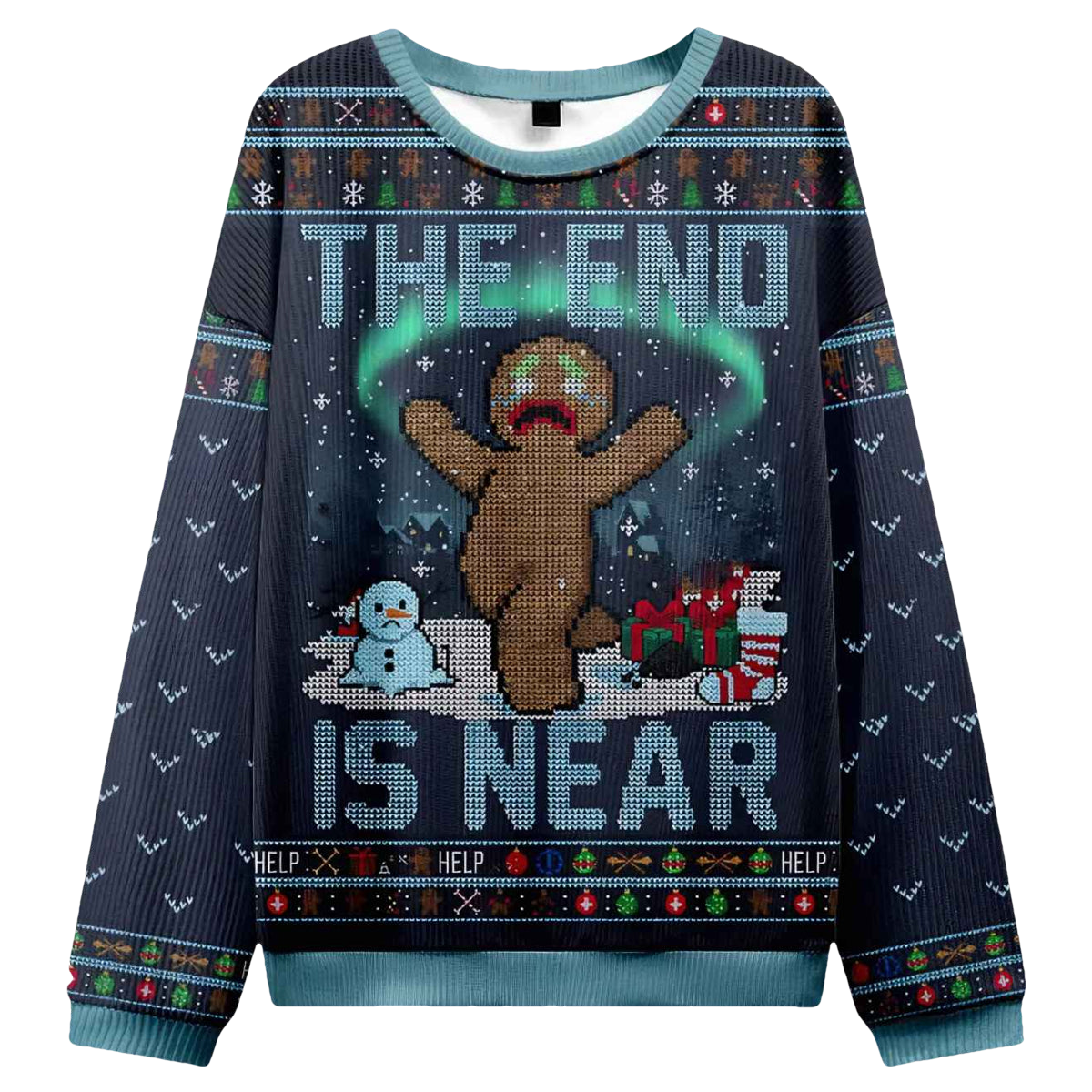 The End Is Near Gingerbread's Final Cry Ugly Christmas Sweater - Moonbestprint