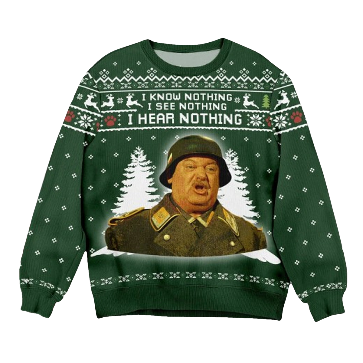 Sergeant Schultz I Know Nothing Christmas Ugly Sweater - Moonbestprint