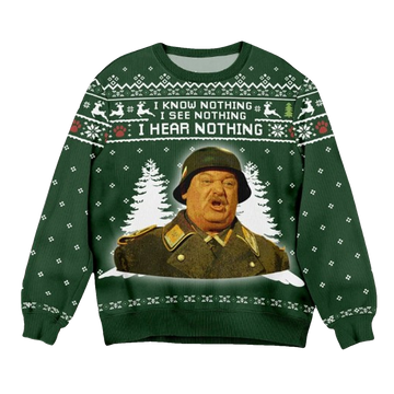 Sergeant Schultz I Know Nothing Christmas Ugly Sweater - Moonbestprint