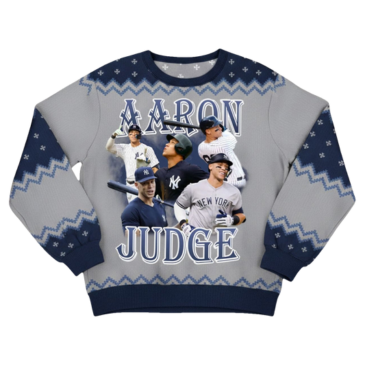 Retro Aaron Judge Christmas Ugly Sweater - Moonbestprint