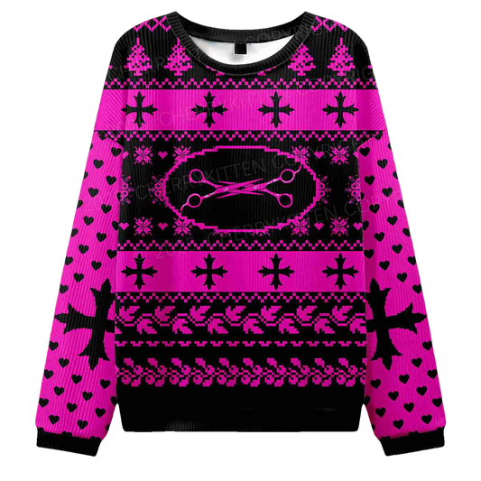 Pink Scissor Pride Ugly Christmas Sweater - Moonbestprint