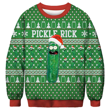 Pickle Rick Ugly Christmas Sweater - Moonbestprint