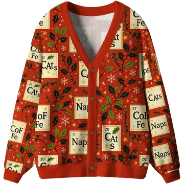 Periodic Table Funny Ugly Cardigan Sweater - Moonbestprint