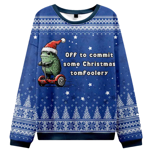 Off To Commit Some Christmas Tomfoolery Christmas Ugly Sweater - Moonbestprint