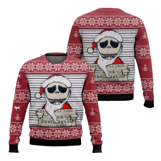 Nightmare Before Christmas Jack Dept Skellington Ugly Christmas Sweater - Moonbestprint