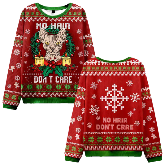 No Hair Don't Care Ugly Sweater - Moonbestprint