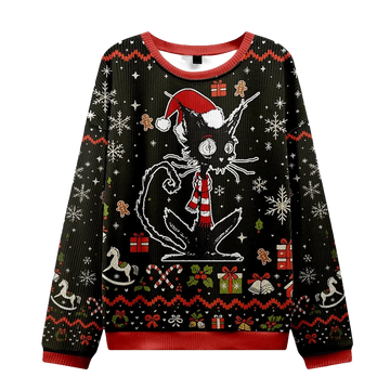 Messy Cat Christmas Ugly Sweater - Moonbestprint
