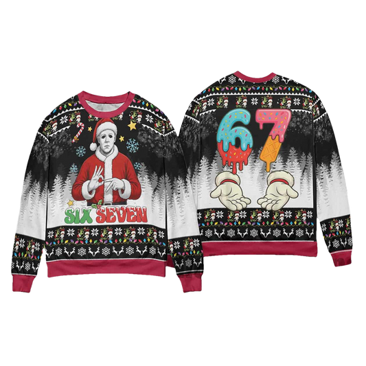 Michael Myers Six Seven Christmas Ugly Sweater - Moonbestprint