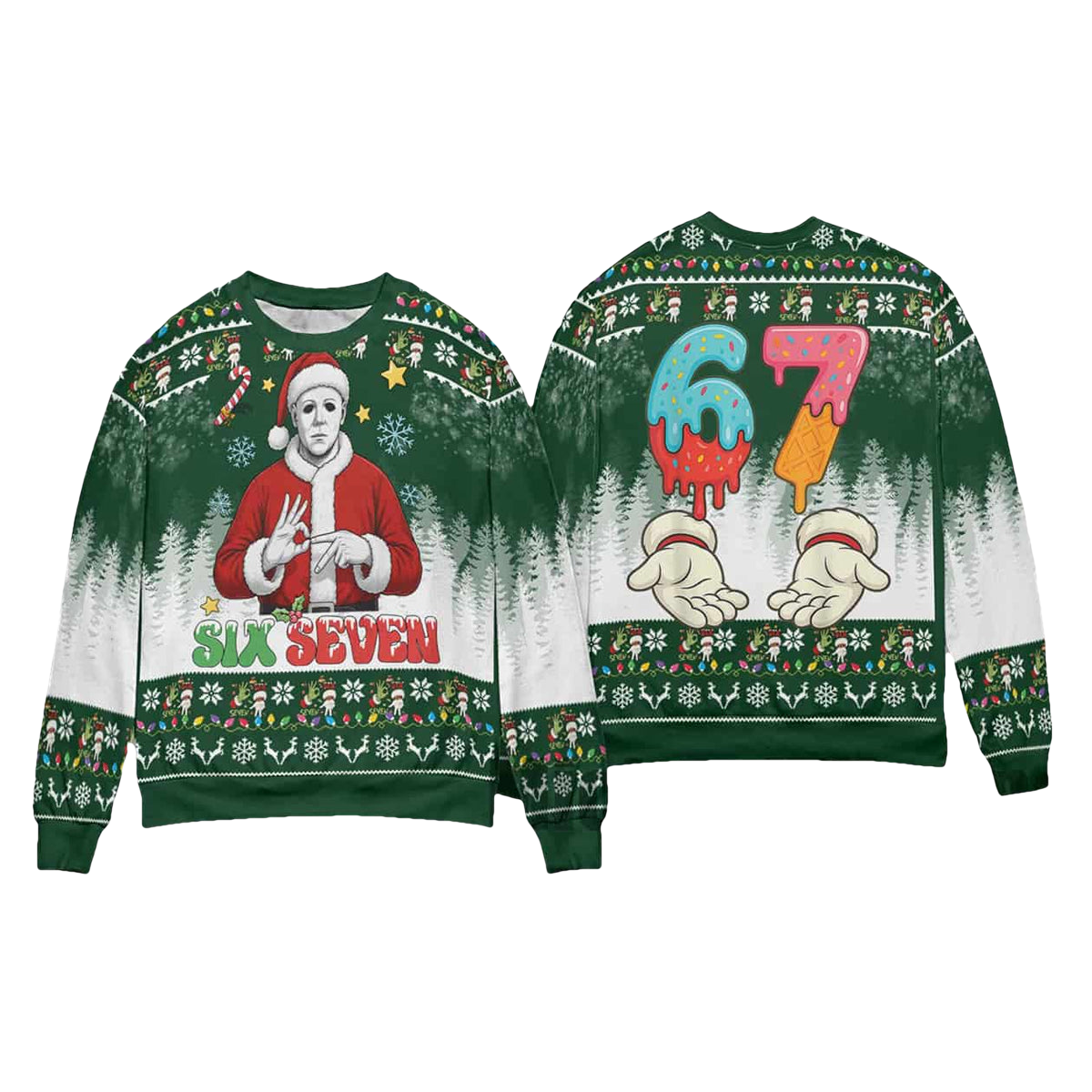 Michael Myers Six Seven Christmas Ugly Sweater - Moonbestprint