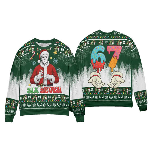Michael Myers Six Seven Christmas Ugly Sweater - Moonbestprint