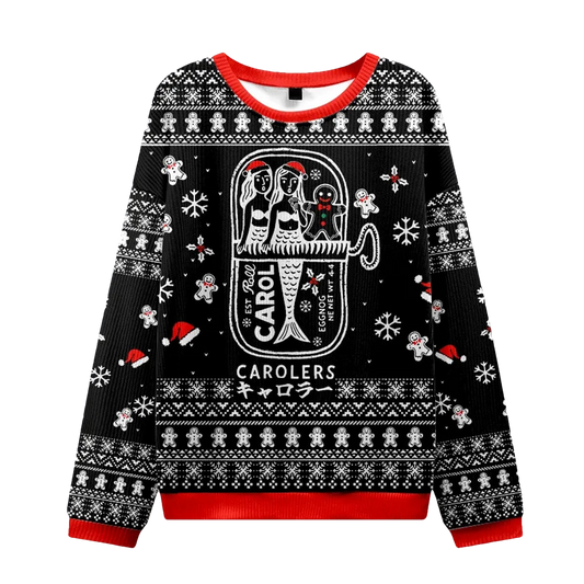Mermaid And Gingerbread Man Christmas Ugly Sweater - Moonbestprint