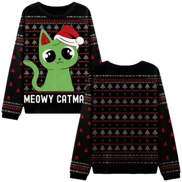Meowy catmas Ugly Christmas Sweater - Moonbestprint