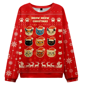 Meow Meow Ugly Christmas Sweater - Moonbestprint