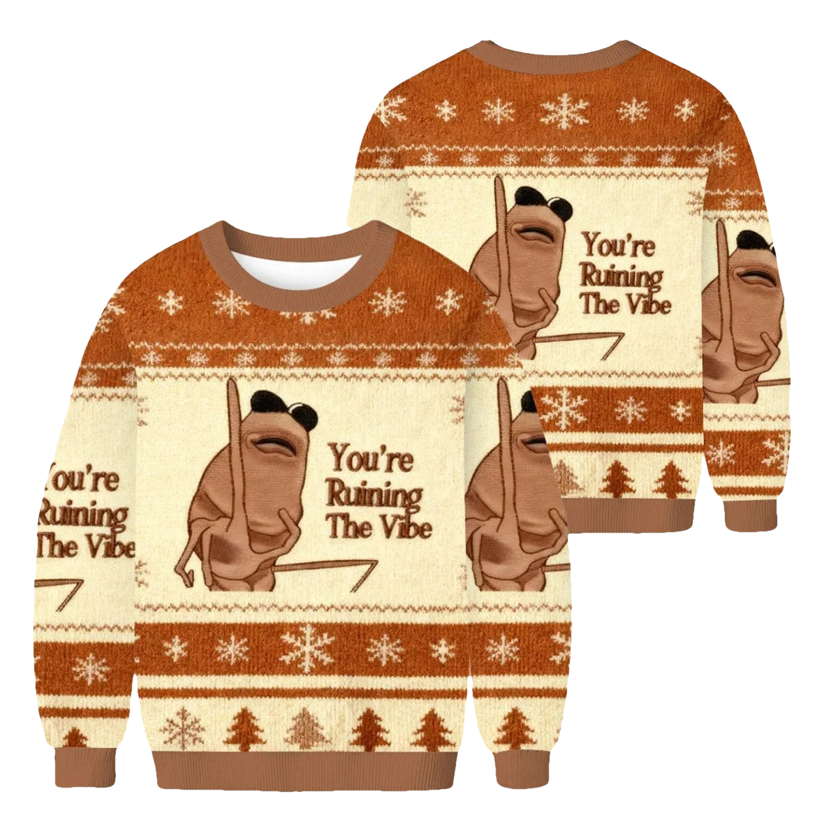 Marcus The Worm You're Ruining The Vibe Christmas Ugly Sweater - Moonbestprint