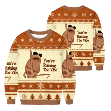 Marcus The Worm You're Ruining The Vibe Christmas Ugly Sweater - Moonbestprint