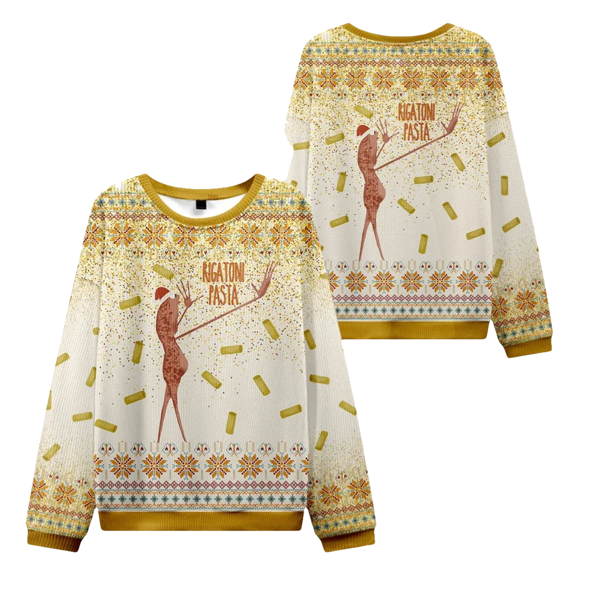 Marcus The Worm Rigatoni Pasta Christmas Ugly Sweater - Moonbestprint