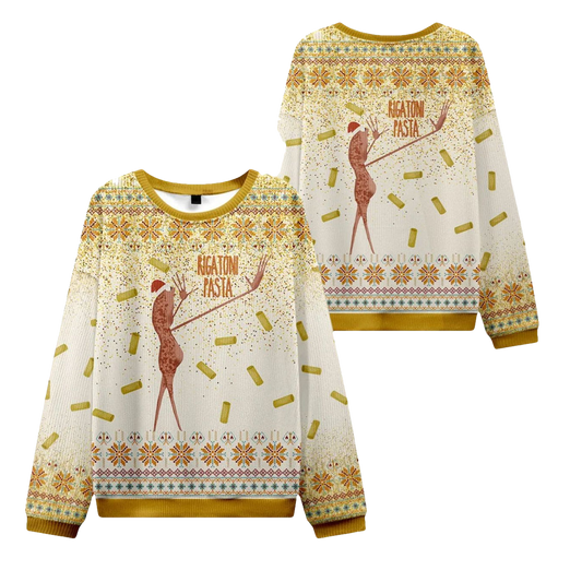Marcus The Worm Rigatoni Pasta Christmas Ugly Sweater - Moonbestprint