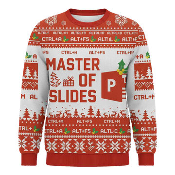 Master Of Slides Powerpoint Christmas Ugly Sweater - Moonbestprint