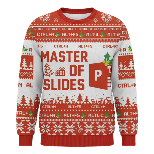 Master Of Slides Powerpoint Christmas Ugly Sweater - Moonbestprint