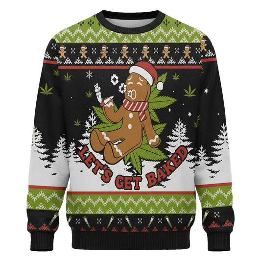 Let's Get Baked Christmas Ugly Sweater - Moonbestprint