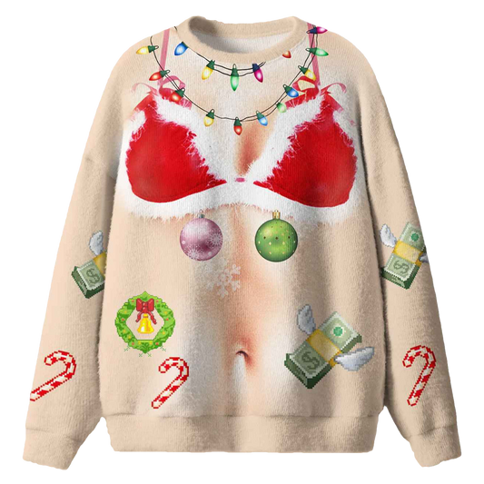 Light Bikini Santa Ugly Christmas Sweater - Moonbestprint