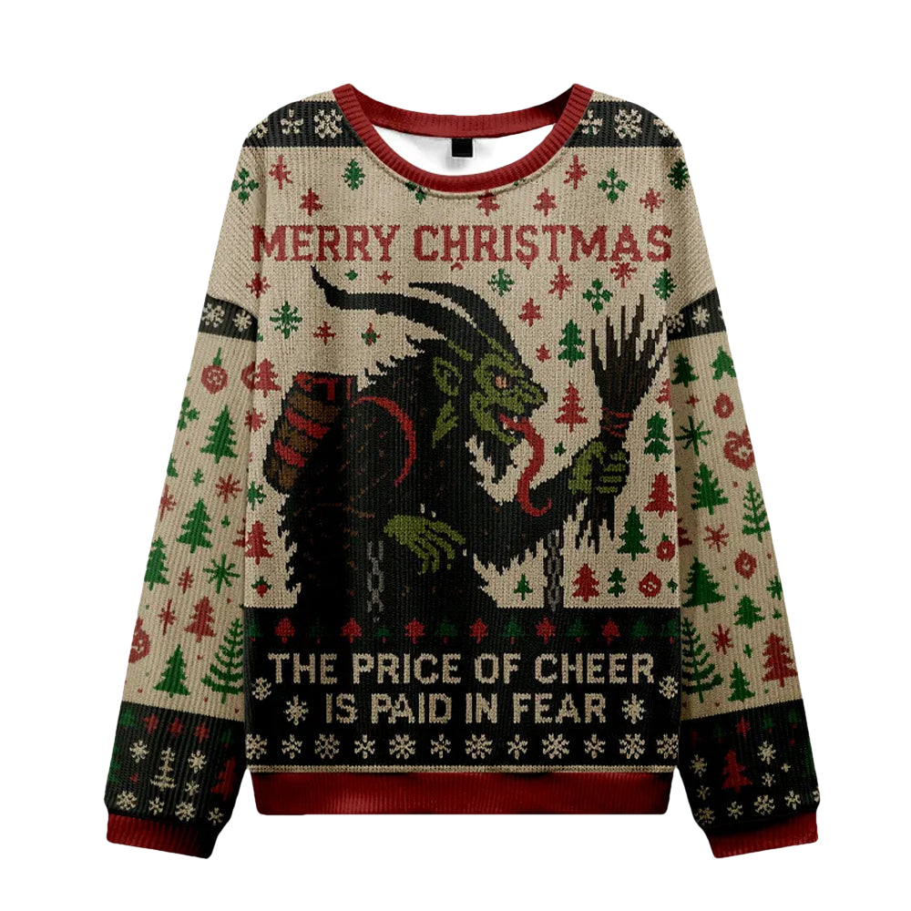 Krampus The Price Of Cheer Is Paid In Fear Christmas Ugly Sweater - Moonbestprint
