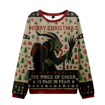 Krampus The Price Of Cheer Is Paid In Fear Christmas Ugly Sweater - Moonbestprint