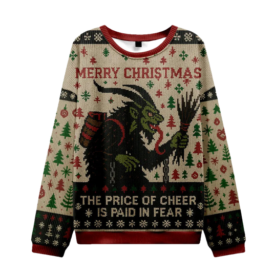 Krampus The Price Of Cheer Is Paid In Fear Christmas Ugly Sweater - Moonbestprint