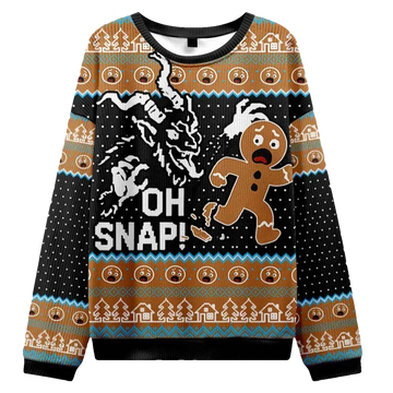 Krampus Eating Gingerbread Men Ugly Sweater - Moonbestprint