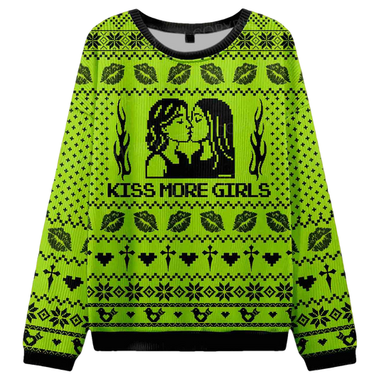 Kiss More Girls Ugly Christmas Sweater - Moonbestprint