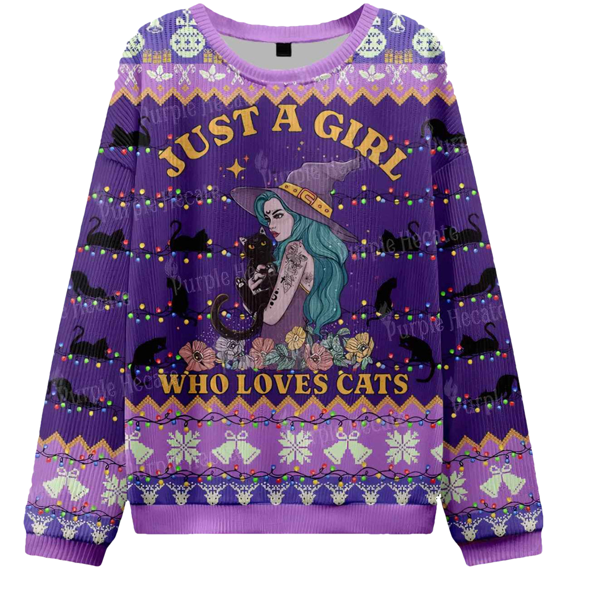 Just A Girl Who Loves Cats Ugly Christmas Sweater - Moonbestprint