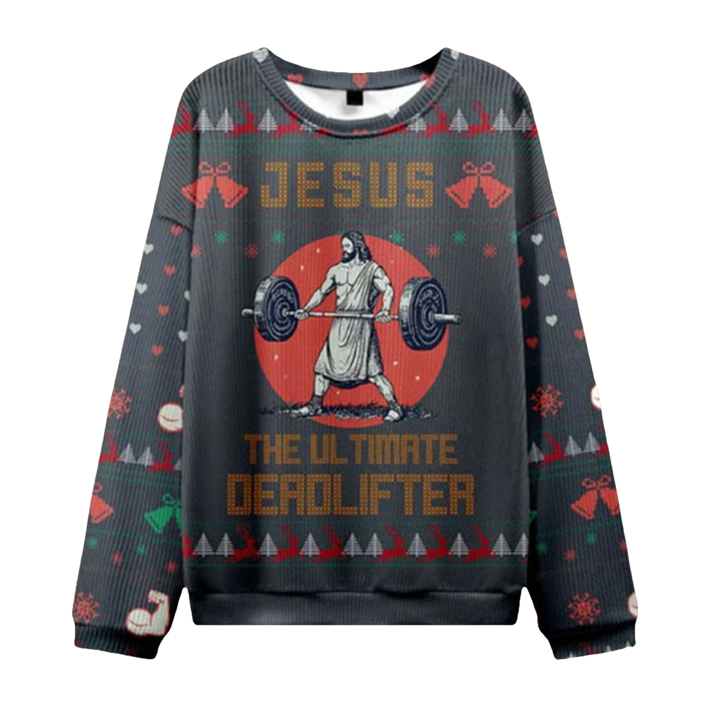 Jesus The Ultimate Deadlifter Ugly Christmas Sweater - Moonbestprint