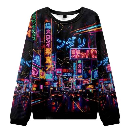 Japanese Street Scene Christmas Ugly Sweater - Moonbestprint