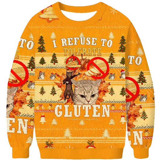 I Refuse to Tolerate Gluten Ugly Christmas Sweater - Moonbestprint