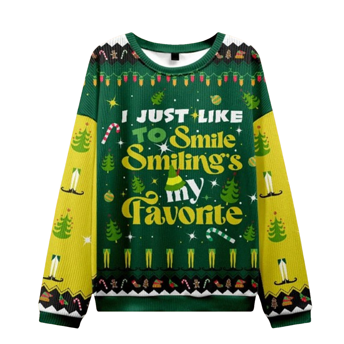 I Just Like To Smile Smiling's My Favorite Ugly Christmas Sweater - Moonbestprint