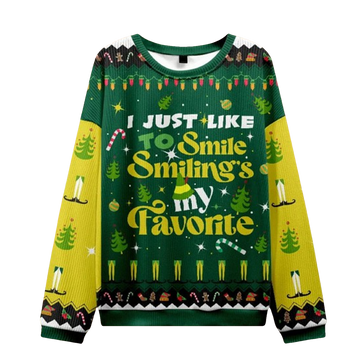 I Just Like To Smile Smiling's My Favorite Ugly Christmas Sweater - Moonbestprint