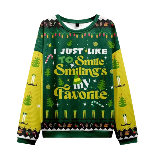 I Just Like To Smile Smiling's My Favorite Ugly Christmas Sweater - Moonbestprint