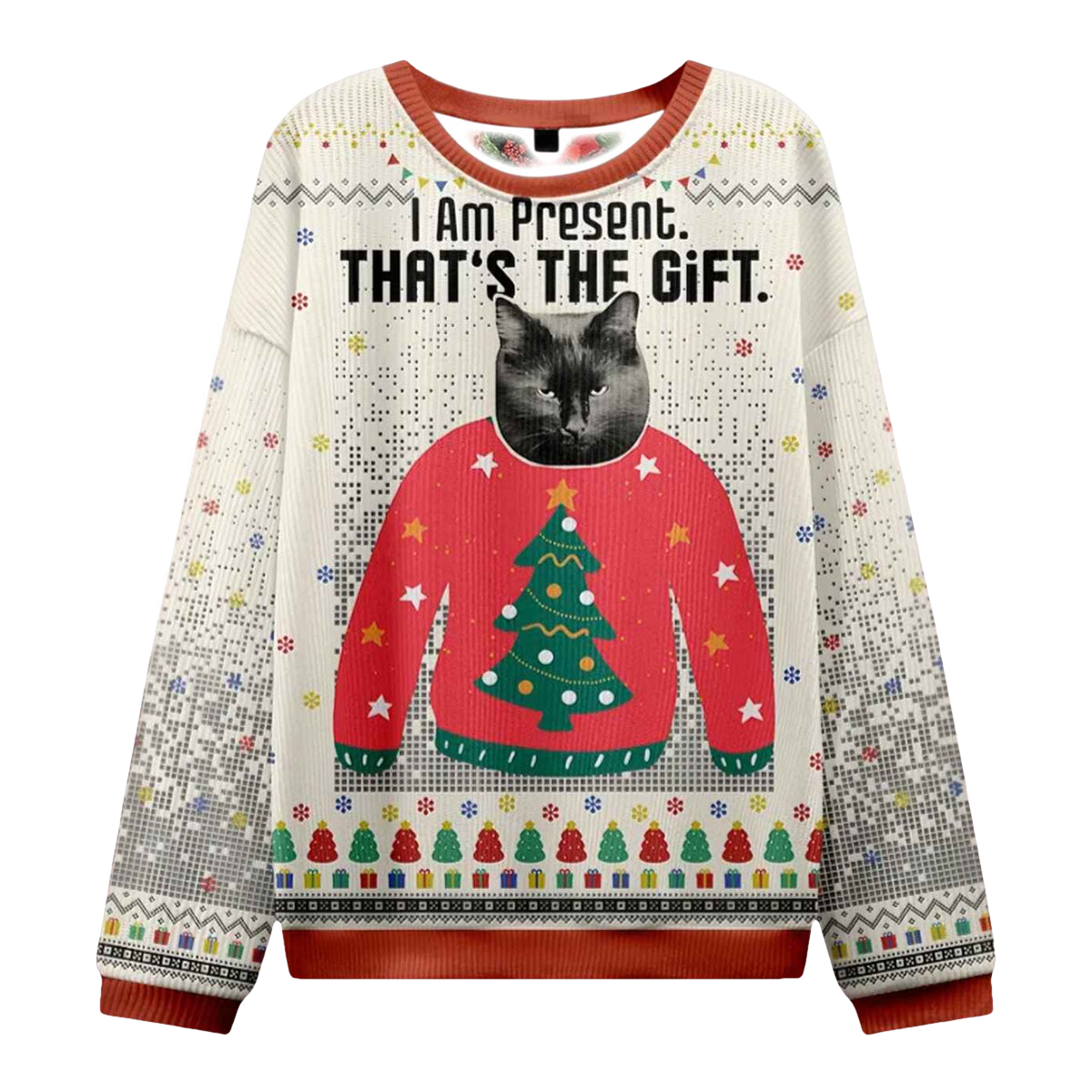 I Am Present Christmas Ugly Sweater - Moonbestprint