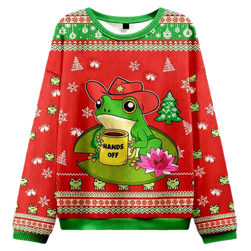 Hands Off Frog Christmas Ugly Sweater - Moonbestprint