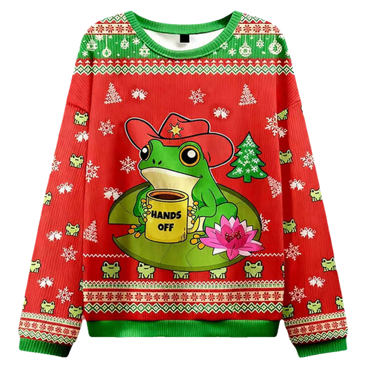 Hands Off Frog Christmas Ugly Sweater - Moonbestprint