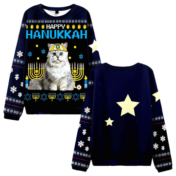 Happy Hanukkah Ugly Christmas Sweater - Moonbestprint