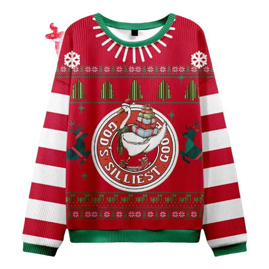 Gods Silliest Goose Christian Ugly Christmas Sweater - Moonbestprint