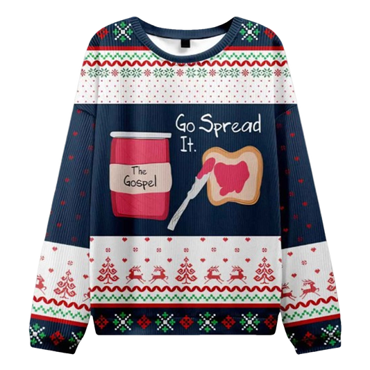 Go Spread It The Gospel Christian Ugly Christmas Sweater - Moonbestprint