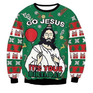 Go Jesus It's Your Birthday Funny Ugly Christmas Sweater - Moonbestprint