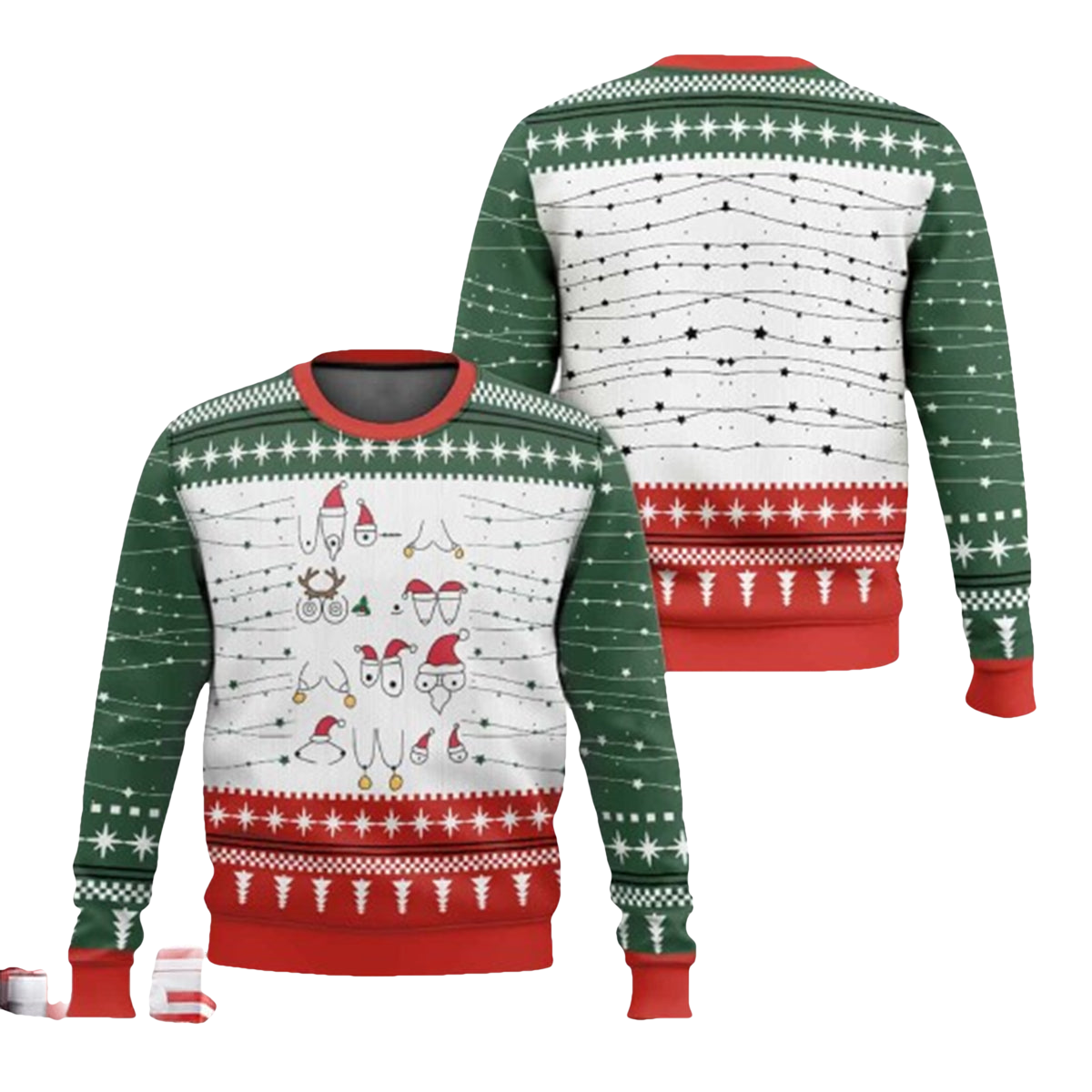 Funny Christmas Tities Ugly Sweater - Moonbestprint