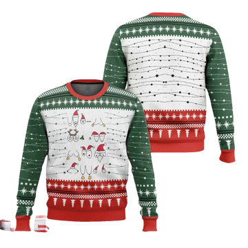 Funny Christmas Tities Ugly Sweater - Moonbestprint
