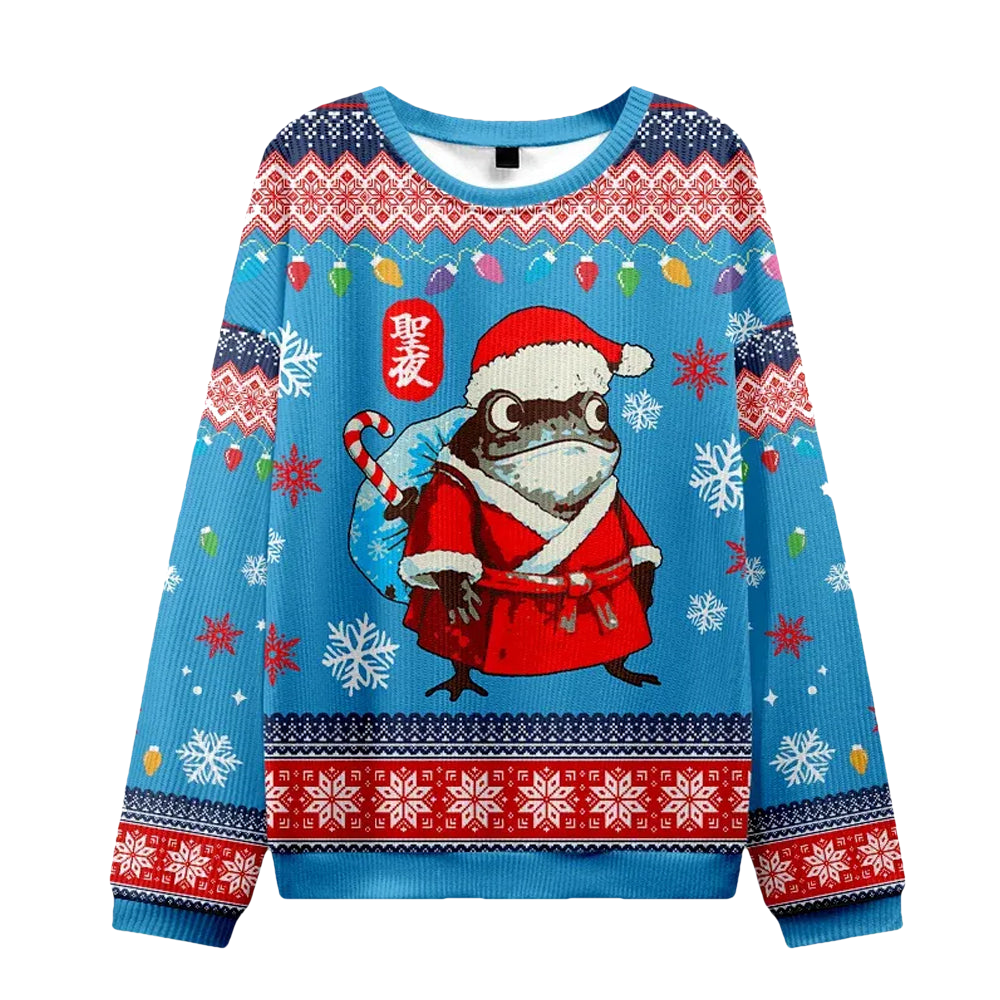 Frog Brings Gifts Christmas Ugly Sweater - Moonbestprint
