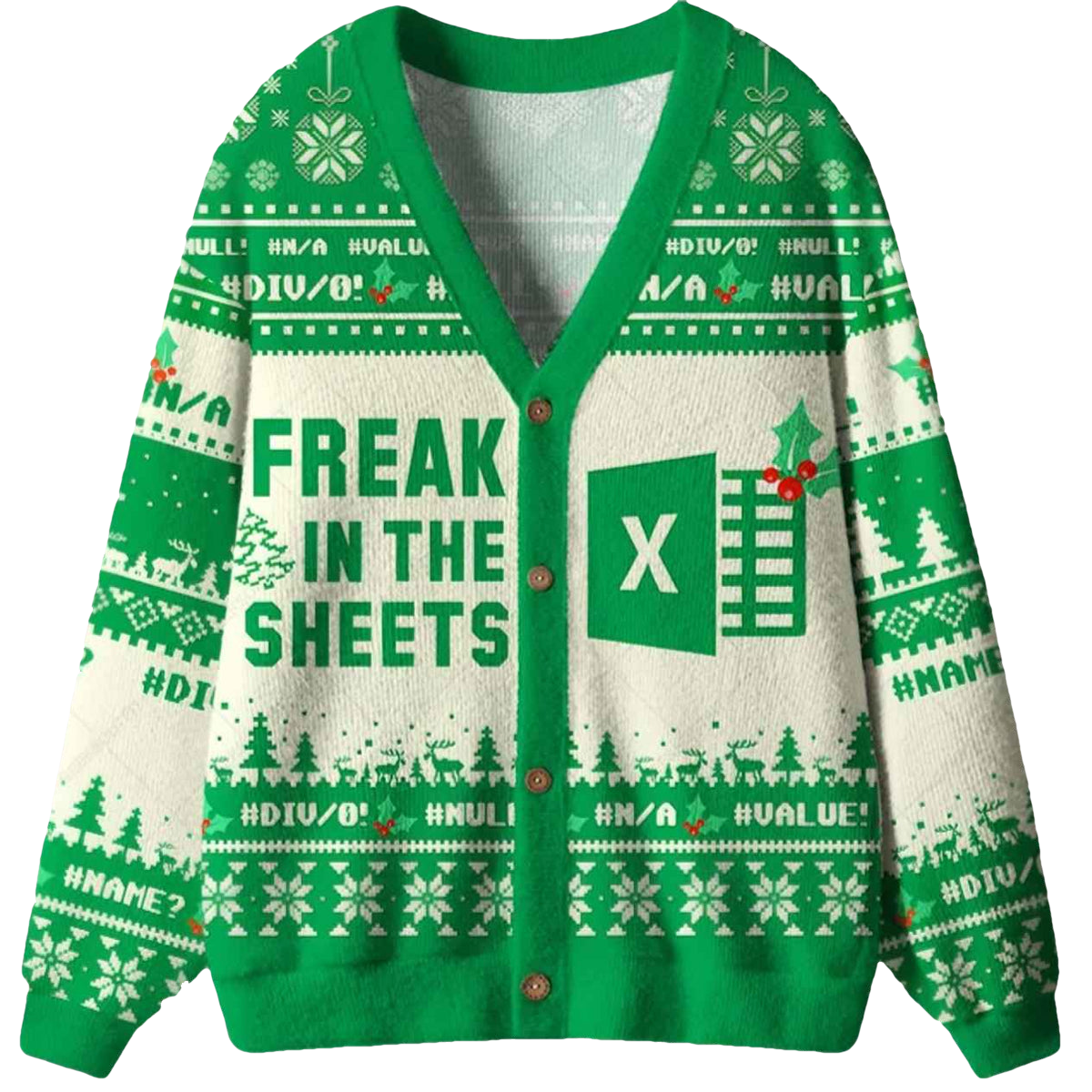 Freak in the Sheets Geek Ugly Cardigan Sweater - Moonbestprint
